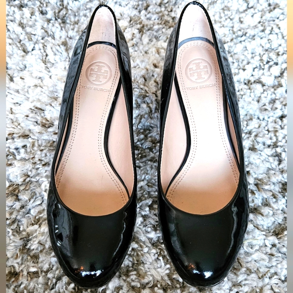 Tory Burch - Astoria Patent Leather Wedge Pump